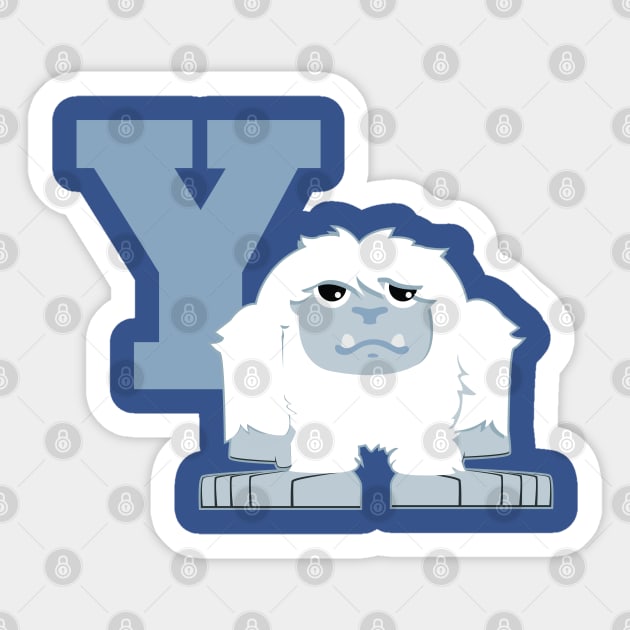 Y is for Yeti Sticker by Hedgie Designs